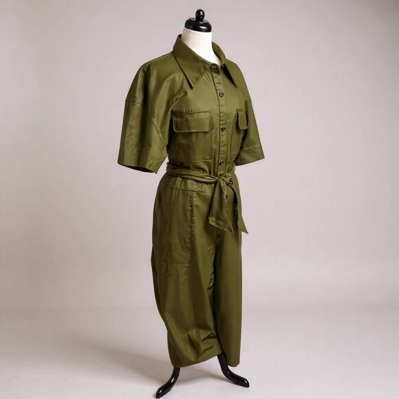 Banana Republic Luxe Belted Jumpsuit in Olive Green - Picture 8 of 8